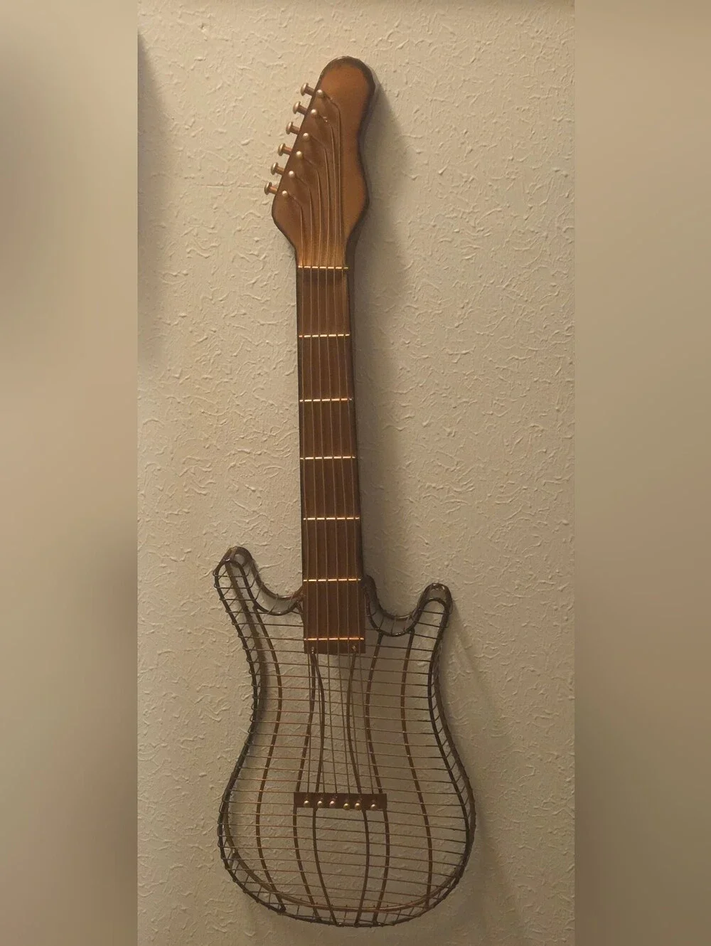 Wire Art Guitar Wall Decor 30x9x2